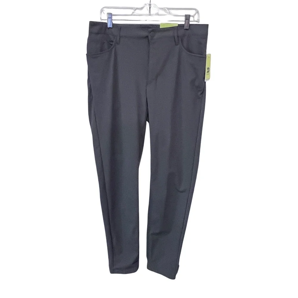 All in Motion Men Golf Pants Gray Flat Front Stretch‎ Performance 34x34 NWT